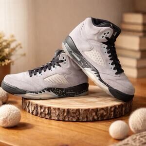 Jordan 5 Retro GG wolf grey black 440892 008 size 7Y 8.5 Women OG BOX